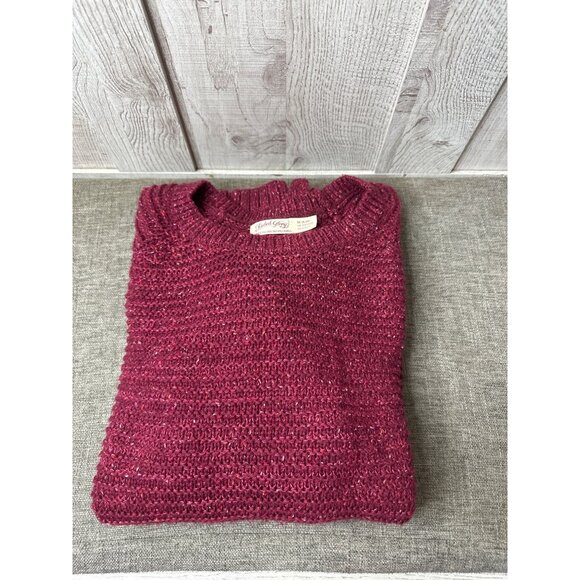 Faded Glory Womens Knit Sweater Medium Maroon Polyester & Acrylic - Picture 3 of 7